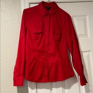 Red Button-up Collared Shirt